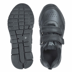 Zapatillas Colegial Doble Abrojo Negro Plumitas (38741) - AL COSTO CALZADO