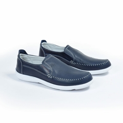 Zapatos Nauticos Hombre Azul Suela Blanca Osvher (20412)