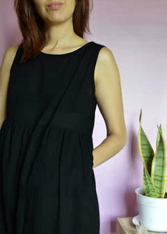 Vestido de Algodón Negro - comprar online