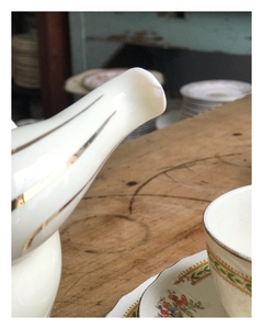 Juego de té y postre de loza inglesa Grindley creampetal para 6v(mínimo detalle en el pico, ver últimas fotos) - tienda online