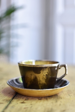 Taza de té con plato de loza inglesa Ridgways