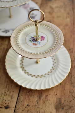 Masitero doble con platos de porcelana inglesa Minton y Aynsley (23 y 16 cm) - comprar online