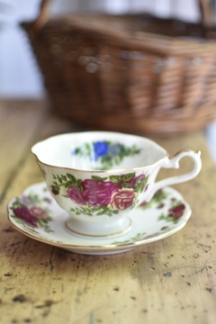 Taza de té con plato de porcelana china - comprar online