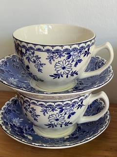 Taza de té con plato de loza inglesa Johnson Bros Devon cottage sin uso - tienda online