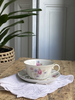Taza de café con plato de porcelana Verbano modelo Reina Margarita