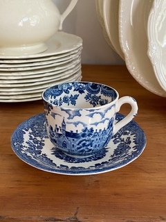 Taza de té con plato de loza inglesa Royal Worcester Avon Scenes