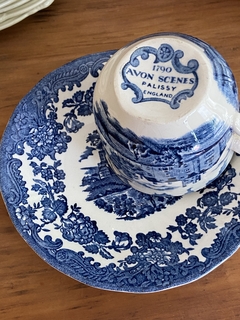 Taza de té con plato de loza inglesa Royal Worcester Avon Scenes - comprar online