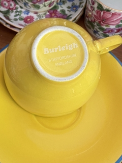 Taza de té con plato de loza inglesa Burleigh - comprar online