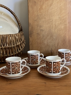 OFERTA 5 pocillos de café con plato de porcelana china - comprar online