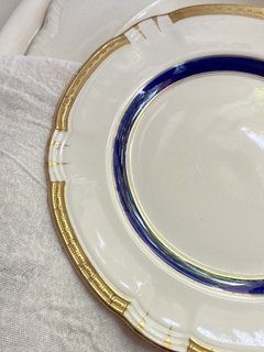 Set de 6 platos de postre de loza inglesa Alfred Meakin azul cobalto y oro 20,5 cm - comprar online