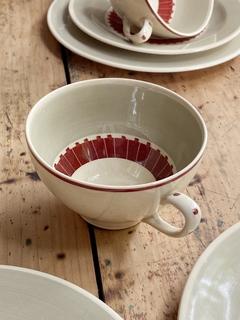 Taza de té sin plato de loza inglesa art decó Susie Cooper Crown Works