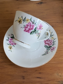 taza de té con plato de porcelana china x unidad - comprar online