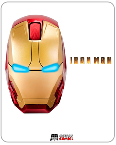 Iron Man - Ratón inalámbrico con iluminación, silencio, 2.4G, ergonómico, óptico, para portátil, 3 DPI ajustables para mano izquierda/derecha, compatible con Windows, Mac y Linux