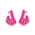 brinco colorido pink com pedras brancas