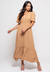 Vestido Bisô Midi Babado Camel - comprar online