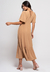 Vestido Bisô Midi Babado Camel na internet