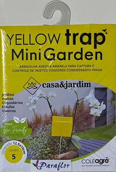 Yellow trap Mini Garden - com 5 armadilhas adesivas para captura insetos pragas voadores - comprar online