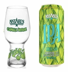 Cerveza Antares Duo Pack Ipa x 473 con Vaso Canilla Verde