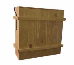 Caja Rústica en madera para 3 botellas con clavos - comprar online