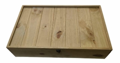Caja Rústica en madera para 6 botellas con Bisagra - comprar online
