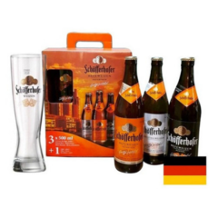 Cerveza Schofferhofer x 3 botellas de 500 ml + vaso - comprar online