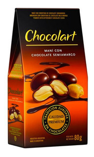 Maní con Cobertura de Chocolate Semiamargo Chocolart x 80 gr