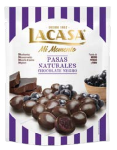 Pasas de Uva bañadas en chocolate negro Lacasa x 150 grs