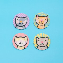 Pack de cuatro posavasos Gatos