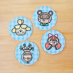 Pack de cuatro posavasos Animal Crossing