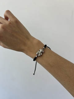 Pulsera negra SILVER OSITO