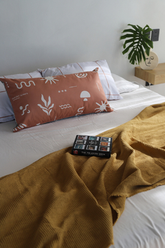 Fundas de Almohada Grid Reversible Canela y Blanco - Outlet - Langosta