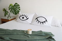 Fundas de Almohada Blanco Eyes Negro - Outlet - Langosta