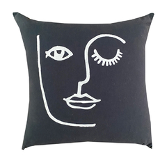 Almohadon Gris Grafito Cara Blanca - tienda online