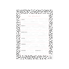 Planner imán de heladera DOTS NEGRO