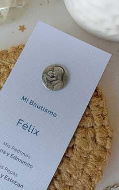 Estampita señalador medalla Felix - Maria con niño - comprar online