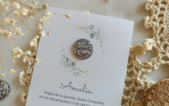 Estampita medalla Amalia - Angel de la Guarda