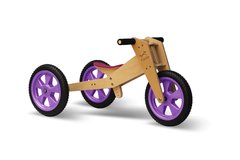 Triciclo que se convierte en bicicleta de aprendizaje - RUEDAS MACIZAS LILAS - comprar online
