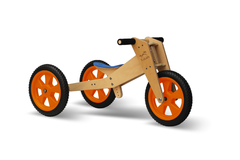 Triciclo que se convierte en bicicleta de aprendizaje - RUEDAS MACIZAS NARANJA - comprar online