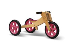 Triciclo que se convierte en bicicleta de aprendizaje - RUEDAS MACIZAS ROSAS