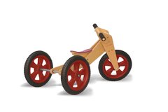 Triciclo que se convierte en bicicleta de aprendizaje - RUEDAS MACIZAS ROJAS - comprar online