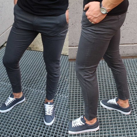 PANTALON EN DRILL GRIS OSCURO - Buy in CHIETY
