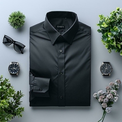 CAMISA NEGRA CUELLO FRANCES SLIM FIT CHIETY