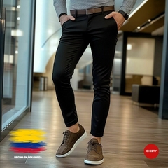 PANTALON DRIL NEGRO SLIM FIT