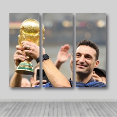 Cuadro triptico Argentina campeón mundial 2022, #Lionel Scaloni