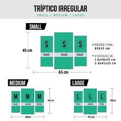 Cuadros Tripticos Irregulares Maradona -Messi- Riquelme - comprar online