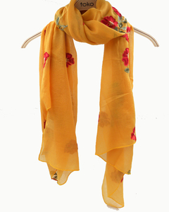 PASHMINA BORDADA TWO FLOWERS - comprar online