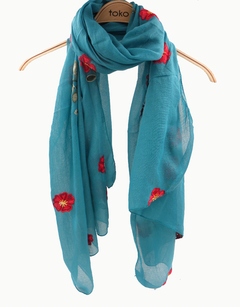 PASHMINA BORDADA TWO FLOWERS