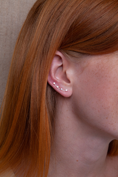 Brinco Ear Cuff 4 Cubos - Prata 925 na internet