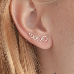 Brinco Ear Cuff 5 Círculos Vazados - Prata 925 na internet
