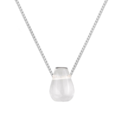 Colar Pedra Cristal Gota Cheia - Prata 925